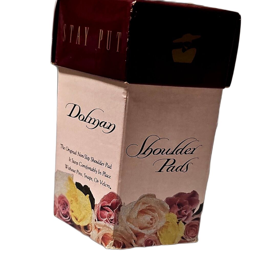 Vintage Stay Put Dolman Shoulder Pads 1” Nude Non Slip Foam Set USA